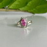 925 Sterling Silver Pink & White CZ Ring Size 7