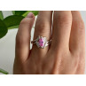 925 Sterling Silver Pink & White CZ Ring Size 7