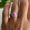 925 Sterling Silver Pink & White CZ Ring Size 7