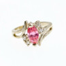 925 Sterling Silver Pink & White CZ Ring Size 7