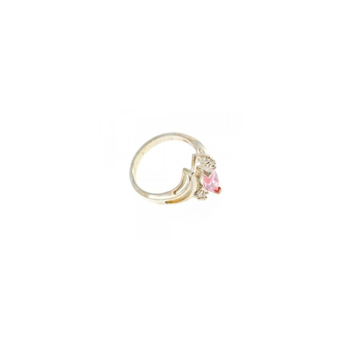 925 Sterling Silver Pink & White CZ Ring Size 7