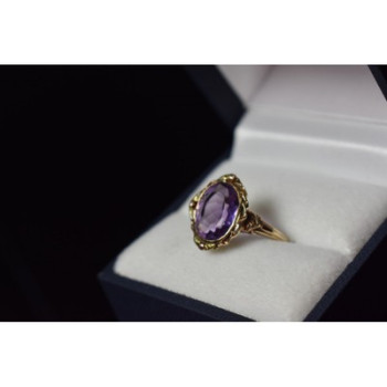 10K YELLOW GOLD PURPLE TOURMALINE RING SIZE 6.5