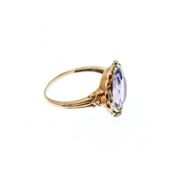 10K YELLOW GOLD PURPLE TOURMALINE RING SIZE 6.5