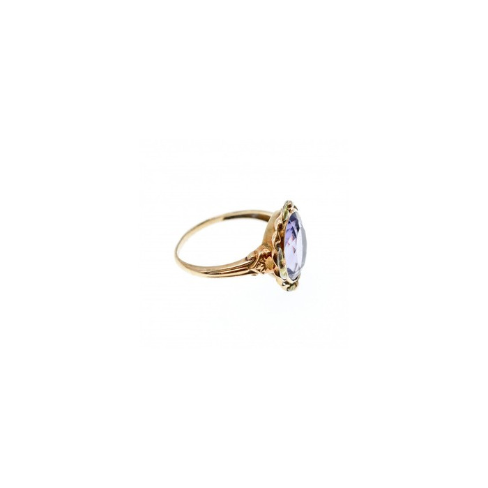 10K YELLOW GOLD PURPLE TOURMALINE RING SIZE 6.5