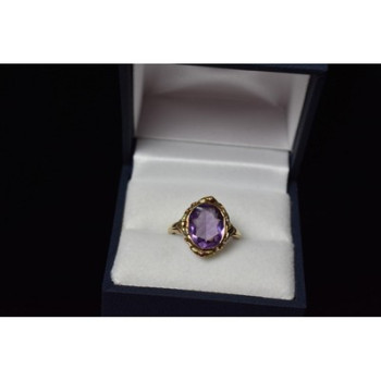 10K YELLOW GOLD PURPLE TOURMALINE RING SIZE 6.5