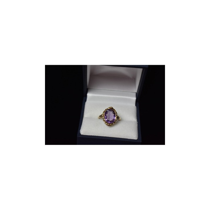 10K YELLOW GOLD PURPLE TOURMALINE RING SIZE 6.5