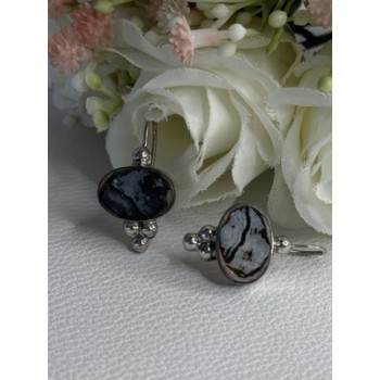 925 Sterling Silver Abalone Earrings Length 1.10 Inch