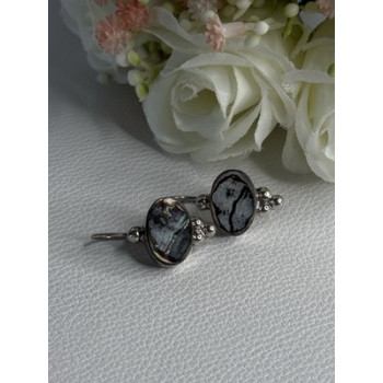 925 Sterling Silver Abalone Earrings Length 1.10 Inch