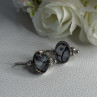 925 Sterling Silver Abalone Earrings Length 1.10 Inch