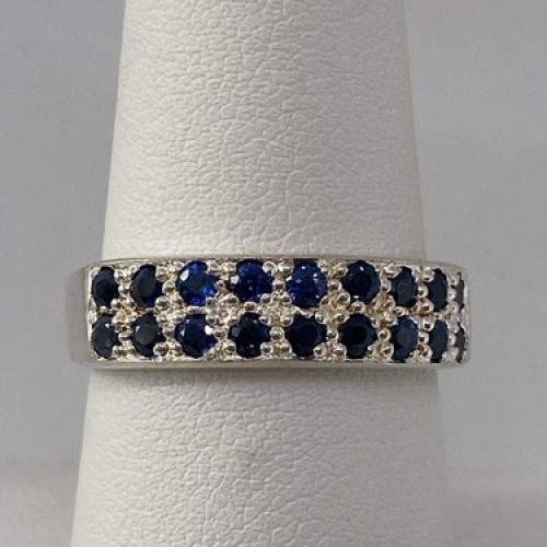 925 Sterling Silver Topaz Ring Size 7.75