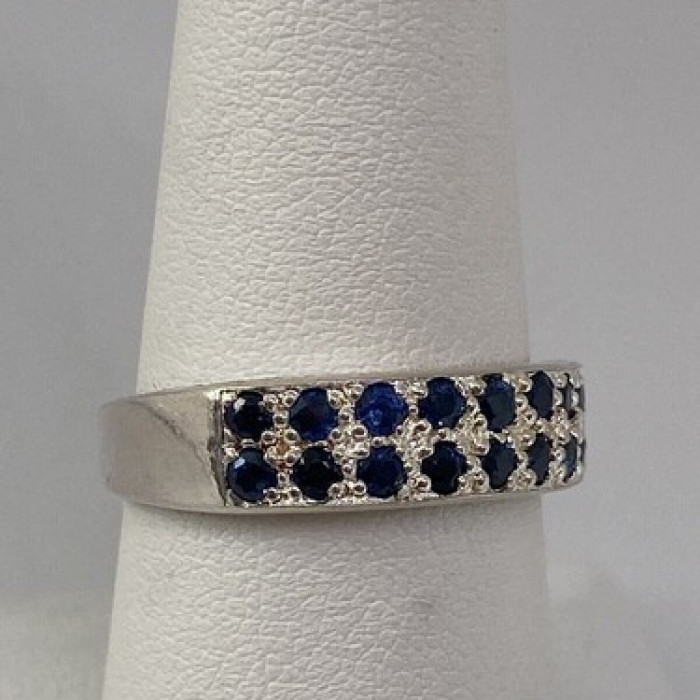 925 Sterling Silver Topaz Ring Size 7.75