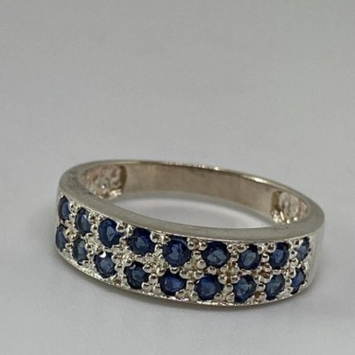 925 Sterling Silver Topaz Ring Size 7.75