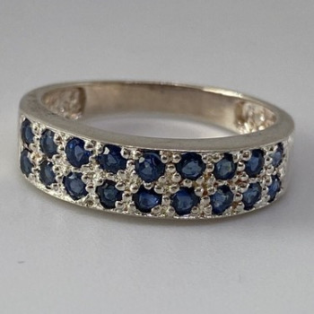 925 Sterling Silver Topaz Ring Size 7.75