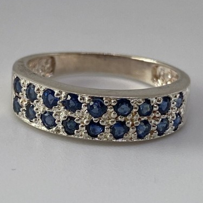 925 Sterling Silver Topaz Ring Size 7.75