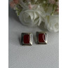 Classy 925 Sterling Silver Carnelian Earrings Length 0.65 Inch