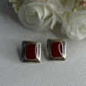 Classy 925 Sterling Silver Carnelian Earrings Length 0.65 Inch