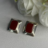 Classy 925 Sterling Silver Carnelian Earrings Length 0.65 Inch