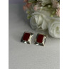 Classy 925 Sterling Silver Carnelian Earrings Length 0.65 Inch