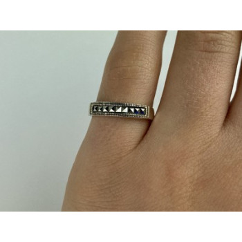 Vintage 925 Sterling Silver Marcasites Ring Size 5.5