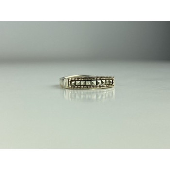 Vintage 925 Sterling Silver Marcasites Ring Size 5.5