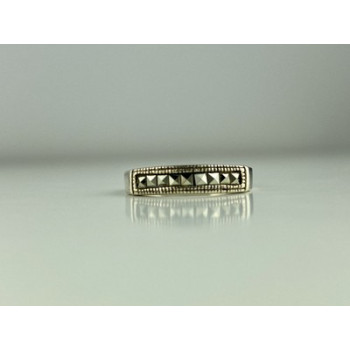 Vintage 925 Sterling Silver Marcasites Ring Size 5.5