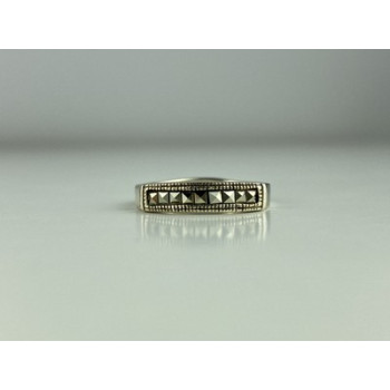 Vintage 925 Sterling Silver Marcasites Ring Size 5.5