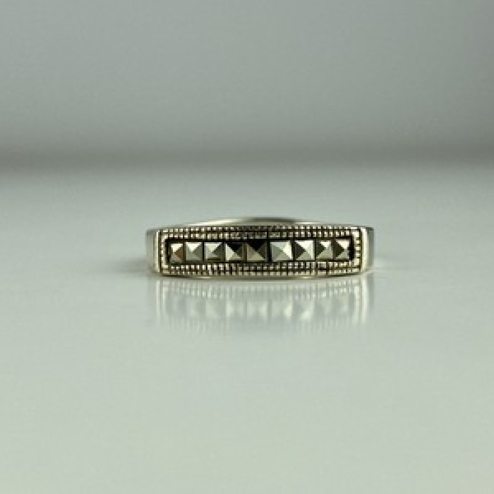 Vintage 925 Sterling Silver Marcasites Ring Size 5.5