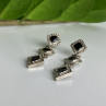Vintage 925 Sterling Silver Onyx Earrings