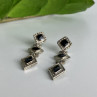 Vintage 925 Sterling Silver Onyx Earrings