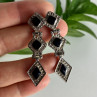 Vintage 925 Sterling Silver Onyx Earrings