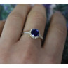 925 Sterling Silver Sapphire Classic Ring Size 8