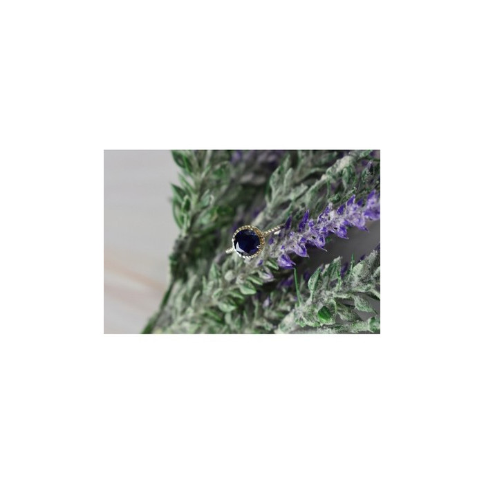 925 Sterling Silver Sapphire Classic Ring Size 8