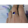 925 Sterling Silver Sapphire Classic Ring Size 8