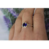 925 Sterling Silver Sapphire Classic Ring Size 8