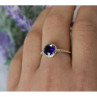 925 Sterling Silver Sapphire Classic Ring Size 8