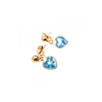 10K YELLOW GOLD BLUE SPINEL EARRINGS