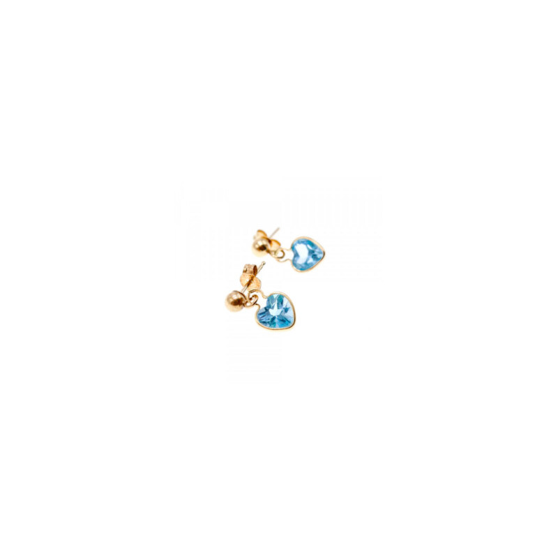 10K YELLOW GOLD BLUE SPINEL EARRINGS