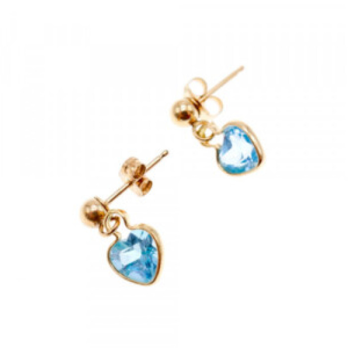 10K Yellow Gold Blue Spinel Earrings