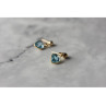 10K YELLOW GOLD BLUE SPINEL EARRINGS