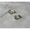 10K Yellow Gold Blue Spinel Earrings