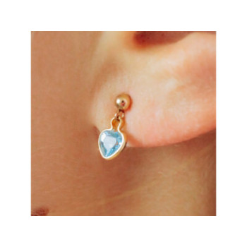 10K YELLOW GOLD BLUE SPINEL EARRINGS