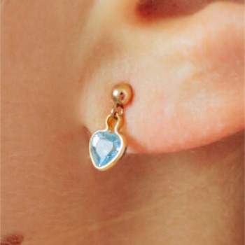 10K Yellow Gold Blue Spinel Earrings