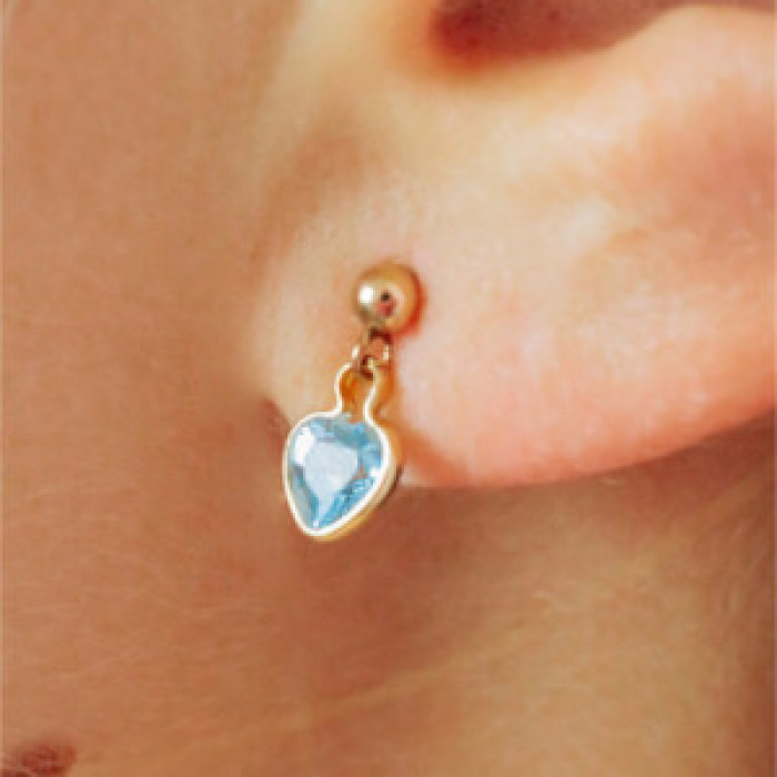 10K Yellow Gold Blue Spinel Earrings