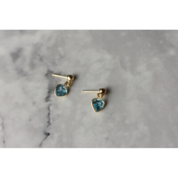 10K YELLOW GOLD BLUE SPINEL EARRINGS