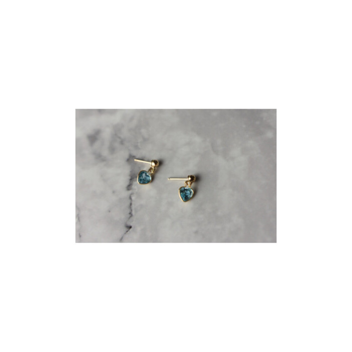 10K YELLOW GOLD BLUE SPINEL EARRINGS