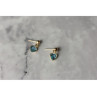 10K YELLOW GOLD BLUE SPINEL EARRINGS