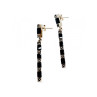 925 Sterling Silver Black Nephrite & Marcasites Earrings