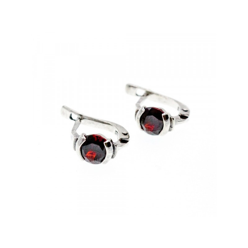 925 Sterling Silver Garnet Earrings