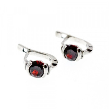 925 Sterling Silver Garnet Earrings