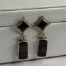 925 Sterling Silver Abalone & Onyx Earrings Length 1.50 Inch